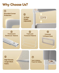 ONEYA BABY bed rail guard wide U-shaped tube reduces wobble during sleep