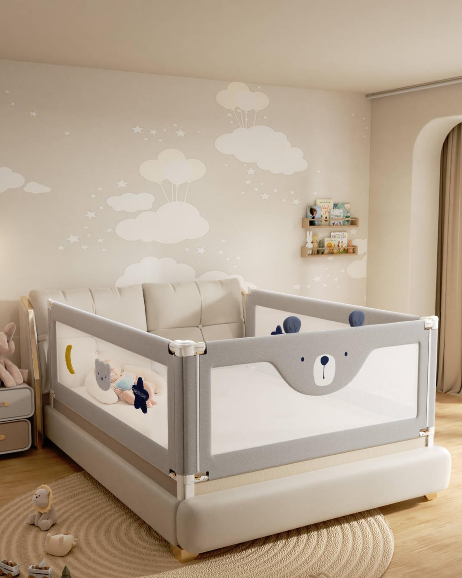 ONEYA BABY bed rails king-size assembly for easy setup and safety