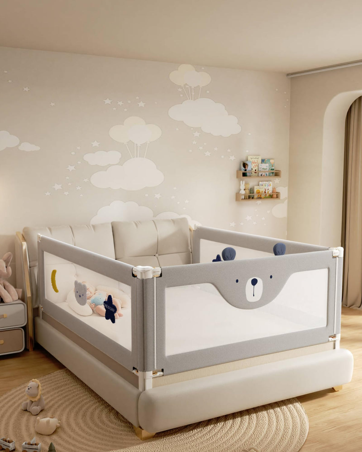 ONEYA BABY bed rails king-size assembly for easy setup and safety
