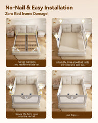 ONEYA BABY nail-free installation protects bed frame while simplifying setup