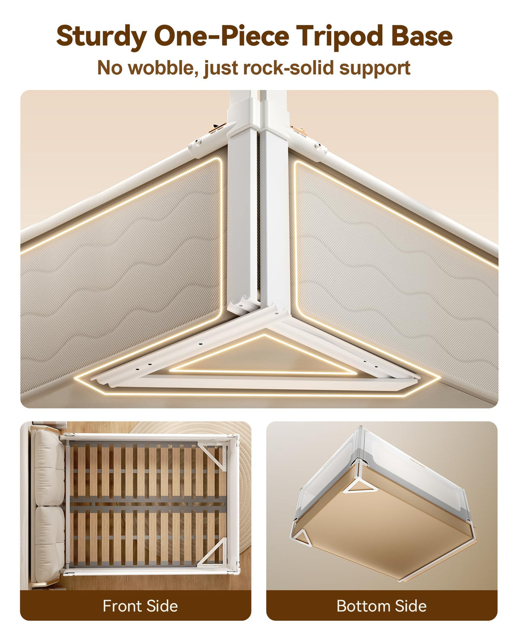 Oneya Baby bed rails queen angled view emphasizes robust carbon steel construction