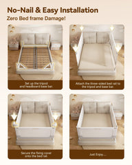 Oneya Baby bed rails queen side view highlights sturdy protection for toddlers