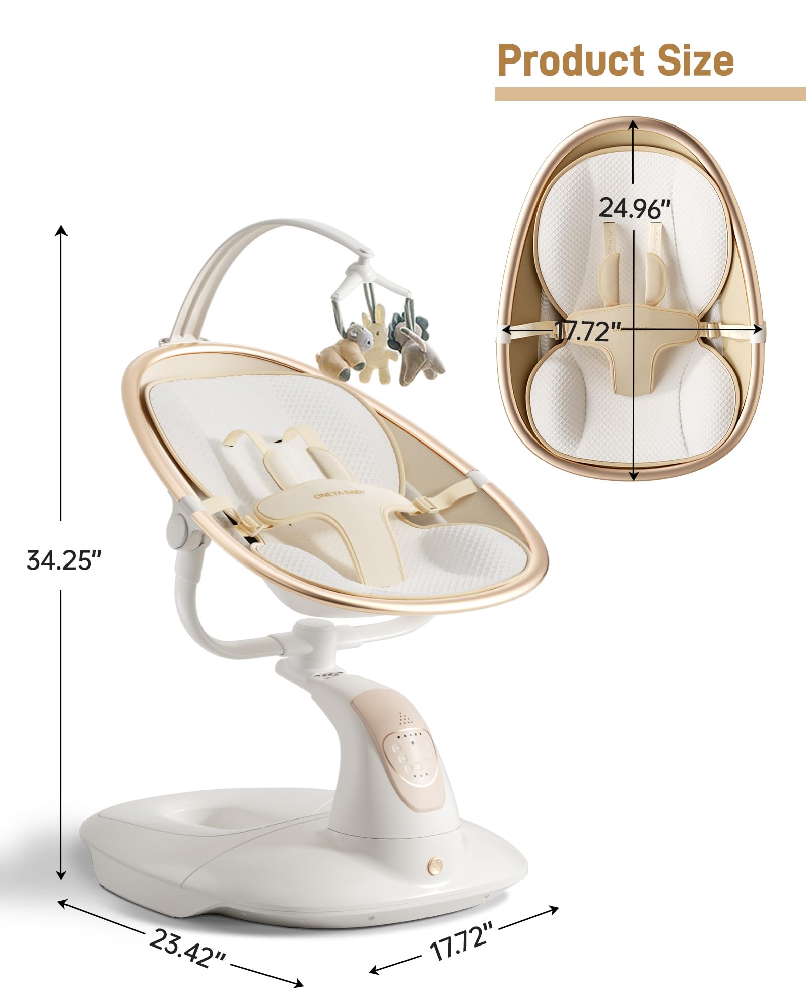 ONEYA BABY Swing dual-sided fabric for warmth and cooling.