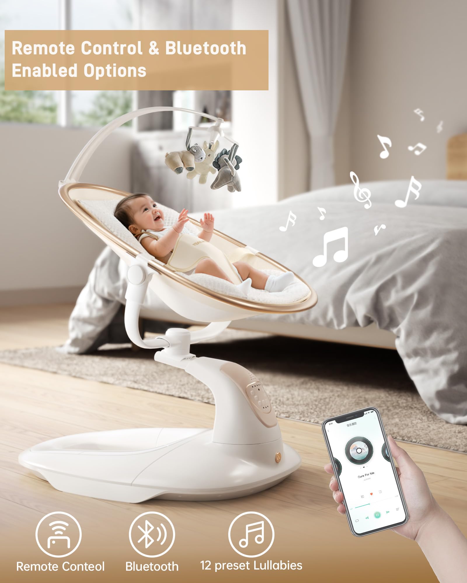 ONEYA BABY Swing mosquito net guards against insects during use.