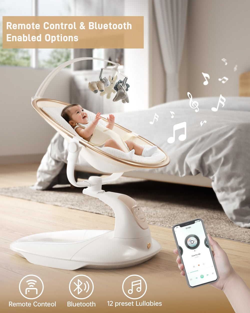 ONEYA BABY Swing mosquito net guards against insects during use.