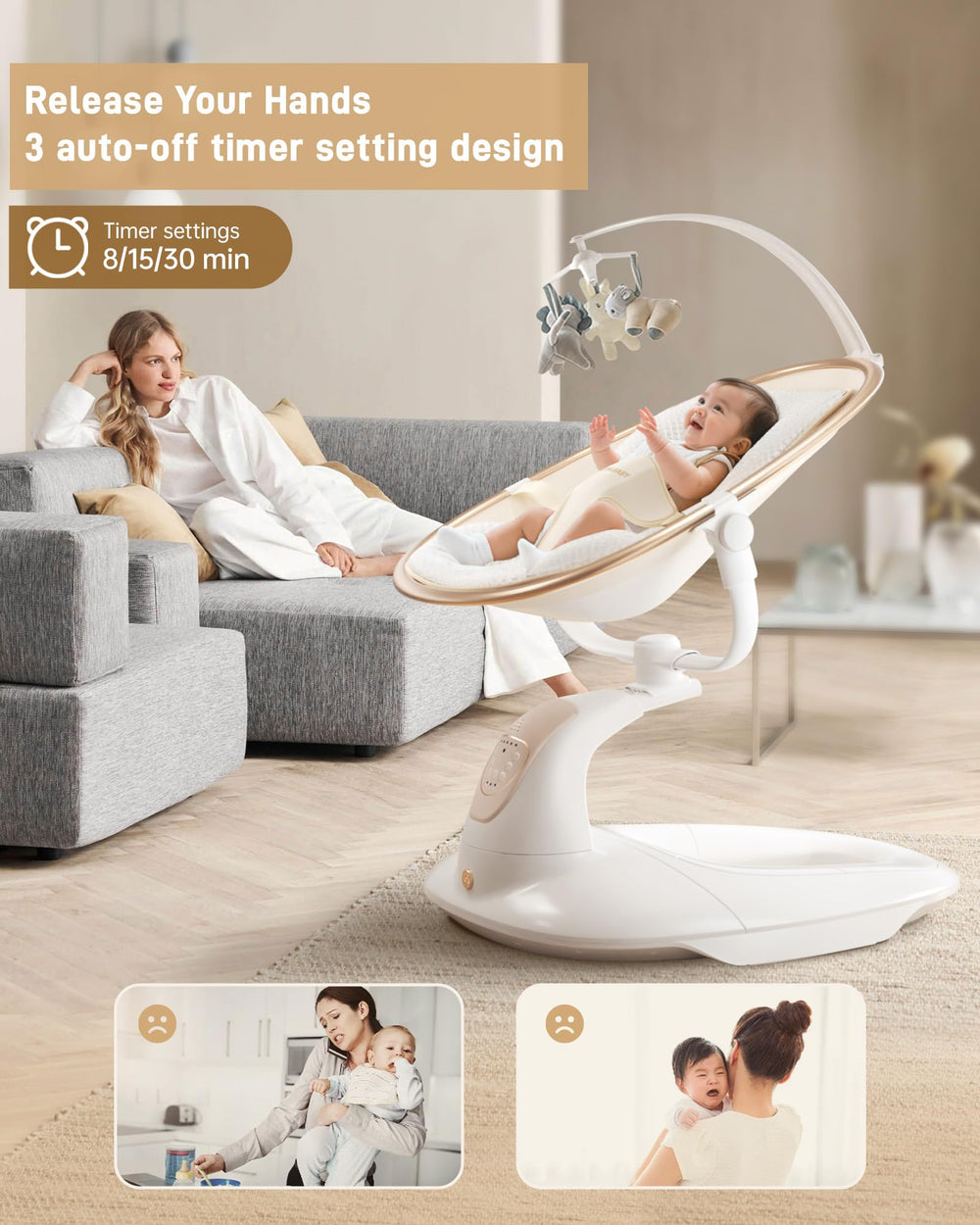 ONEYA BABY Swing remote control for easy operation.