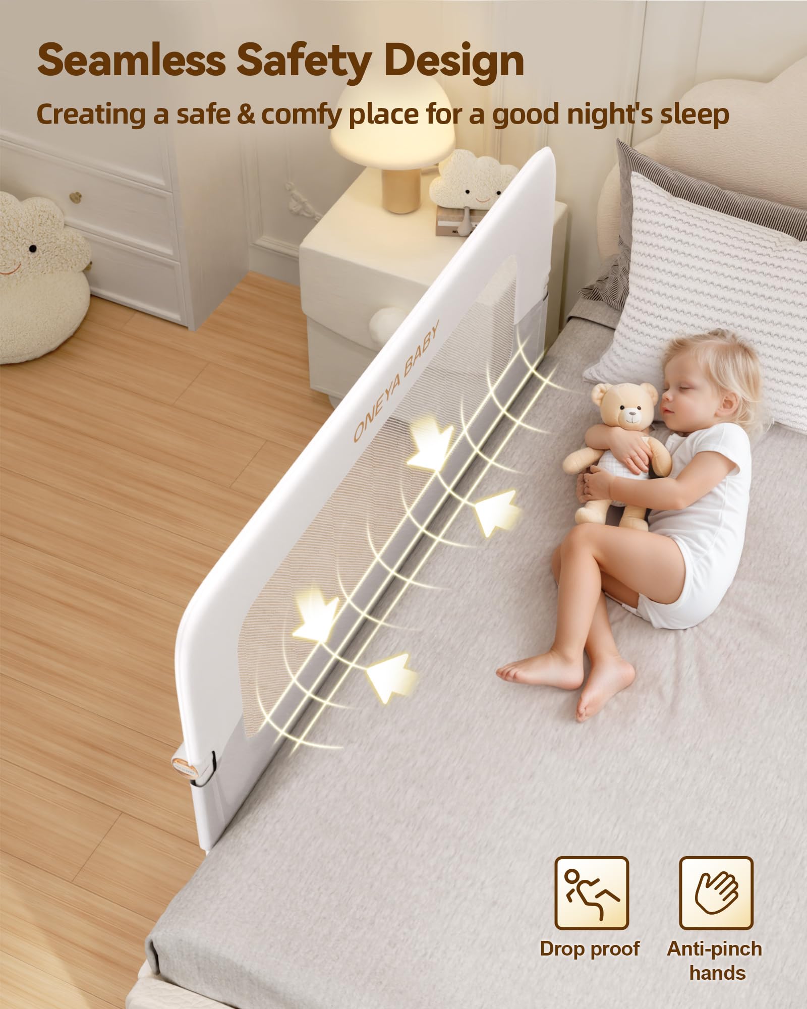 ONEYA BABY 16 height settings customize a snug sleep space.