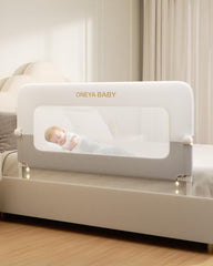 ONEYA BABY bed rail 59in long guard provides sturdy protection for active toddlers.