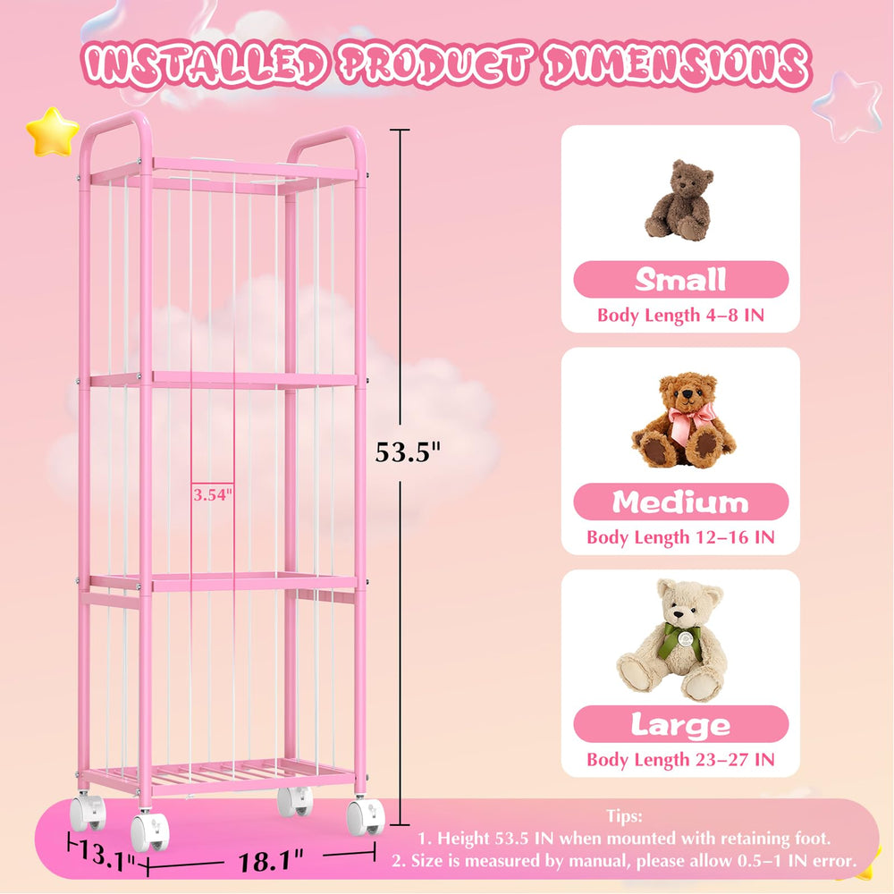 Oneyus storage zoo cage on wheels eases relocation for playrooms and cleanup.
