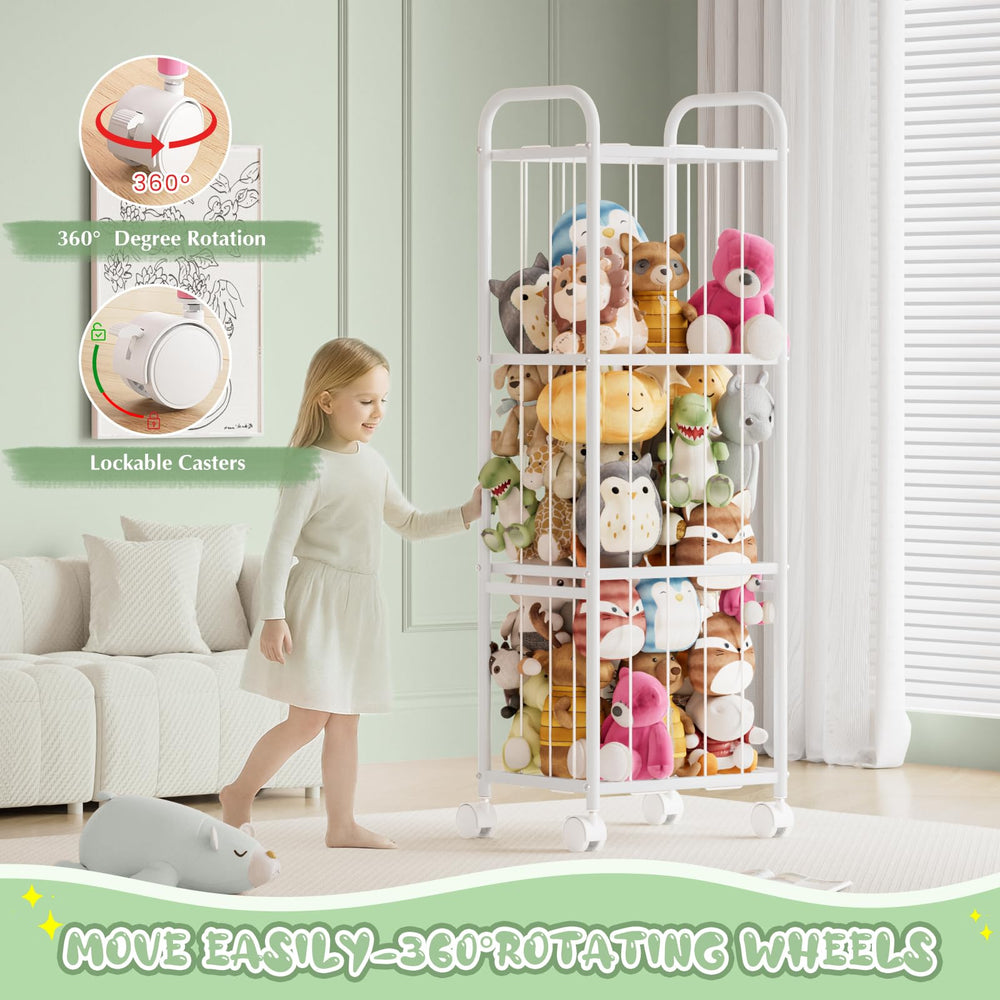 Oneyus zoo display organizer doubles as a playful shelf for plushies.