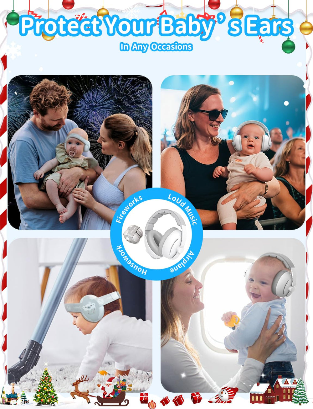 ONITOON Baby Ear Muffs soft ear cushions offer comfortable shielding.