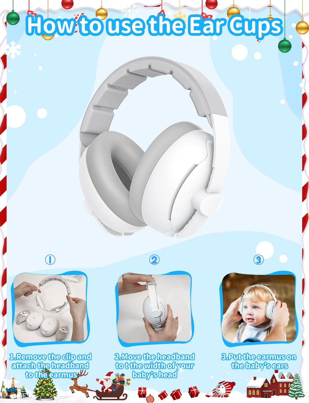 ONITOON Baby Ear Muffs travel-friendly design reduces noise during flights.