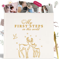 OnlyBP Baby Memory Book cover with linen texture for a lasting keepsake