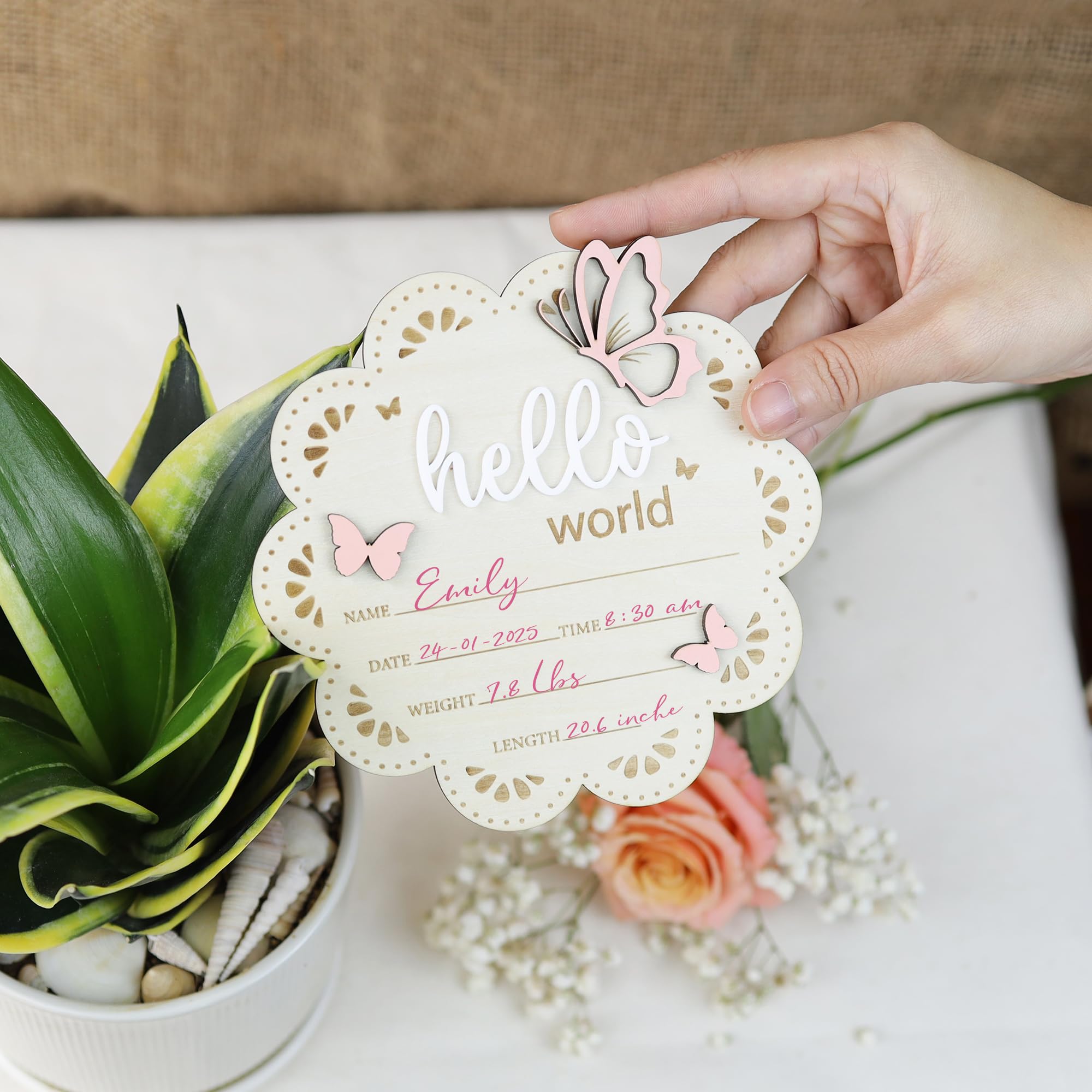 ONNIBE baby announcement sign for baby showers or hospital nursery displays