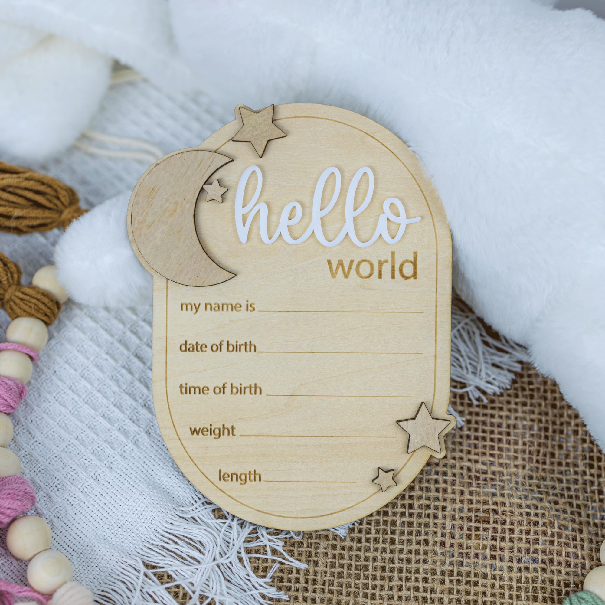 ONNIBE rainbow-design baby sign adds charming nursery decor and keepsake appeal.