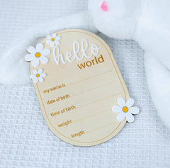 ONNIBE birth-announcement sign marks arrival with keepsake potential