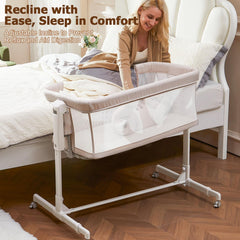 ONTHEWEI 3-in-1 convertible bassinet for bedside, rocking, or crib.