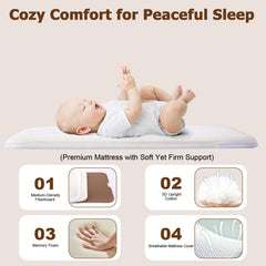 ONTHEWEI bassinet with mesh sides for airflow and monitoring.