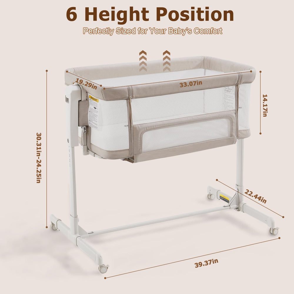 ONTHEWEI bassinet with side access for easy night nursing.
