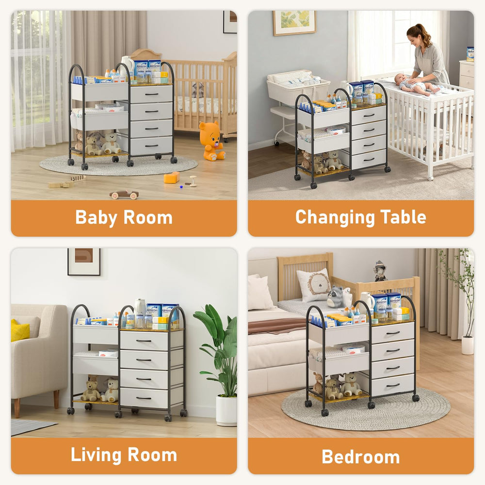 ONWAYHOME nursery cart versatile storage for books, toys, or cosmetics as child grows.