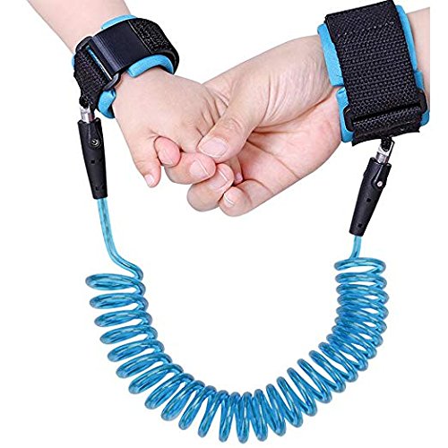 Onwon anti-lost wrist link blue closeup highlighting secure cotton wristbands for kids safety