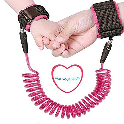 Onwon anti-lost wrist link pink closeup highlights soft cotton wristbands and safety.