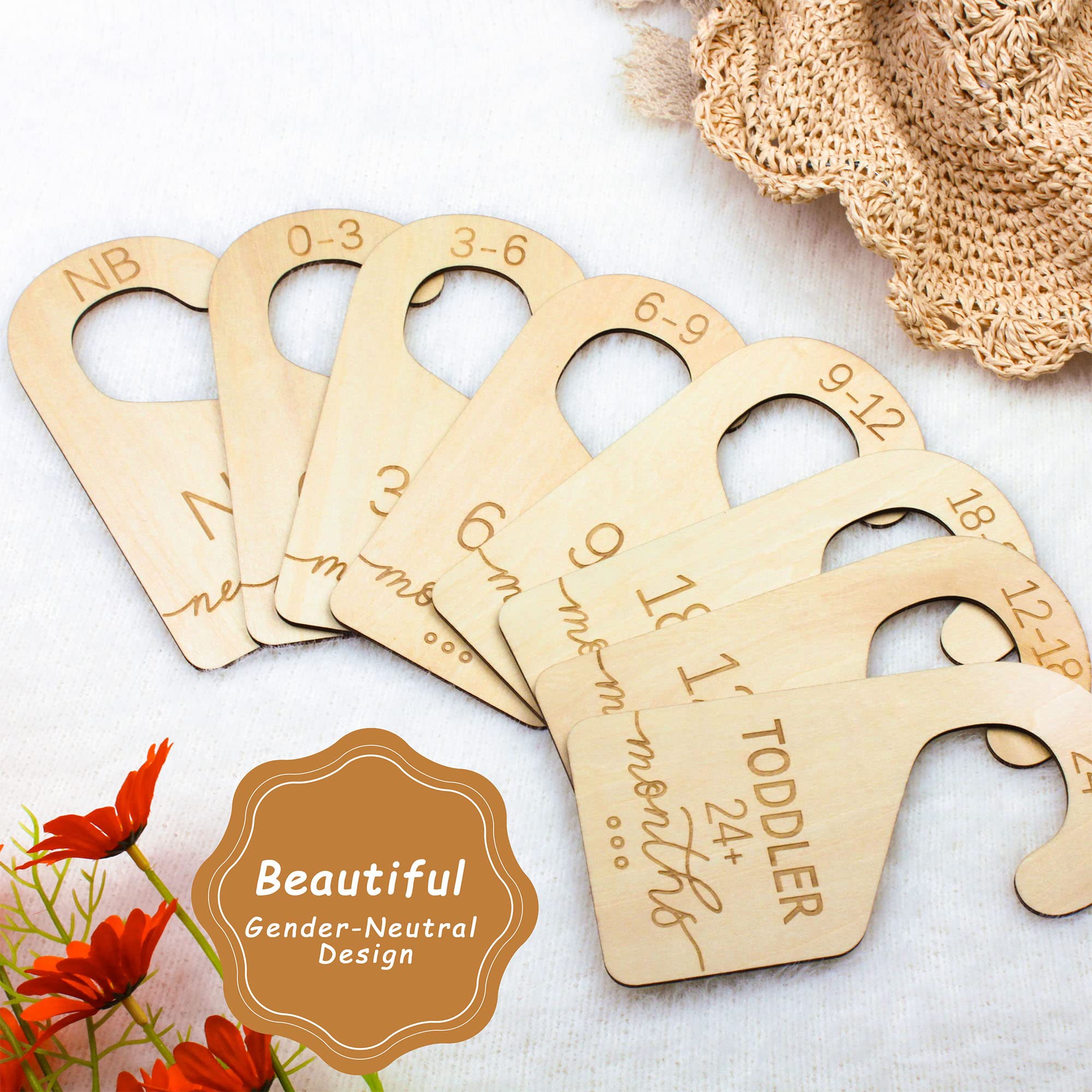 Onyiboer Baby Closet Dividers double-sided labels visible from any closet angle for quick outfit picks.