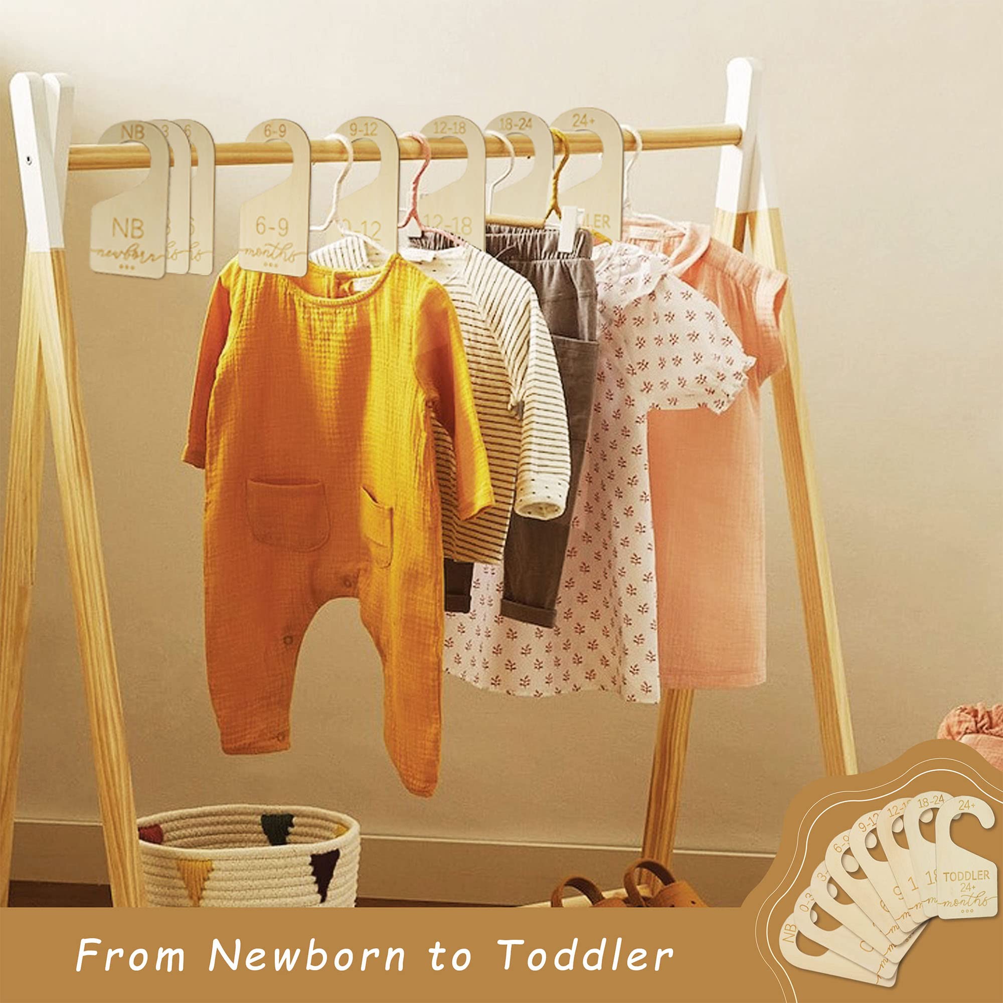 Onyiboer Baby Closet Dividers nursery-decor friendly wooden finish adds warmth to any nursery.