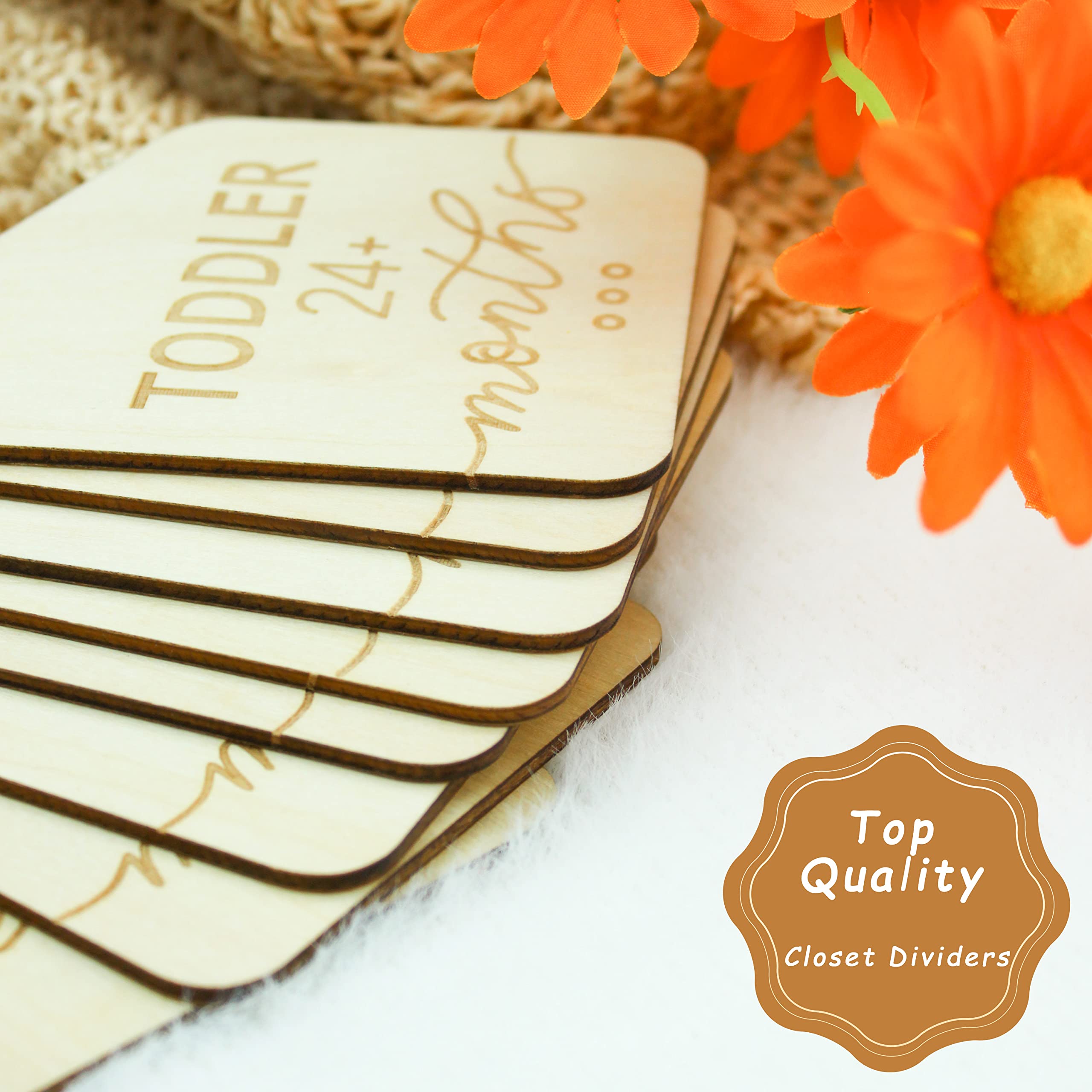 Onyiboer wooden divider 18-24 months close-up shows sturdy construction for growing wardrobes.