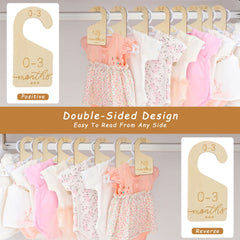 Onyiboer wooden divider newborn view demonstrates gentle, snag-free storage for tiny outfits.