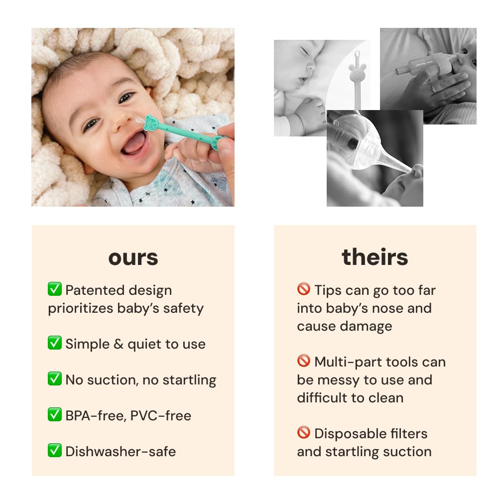 The oogiebear bearhead safety design prevents insertion too far for baby safety.