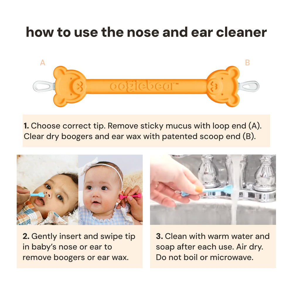 oogiebear loop end handles sticky mucus for efficient cleanups.