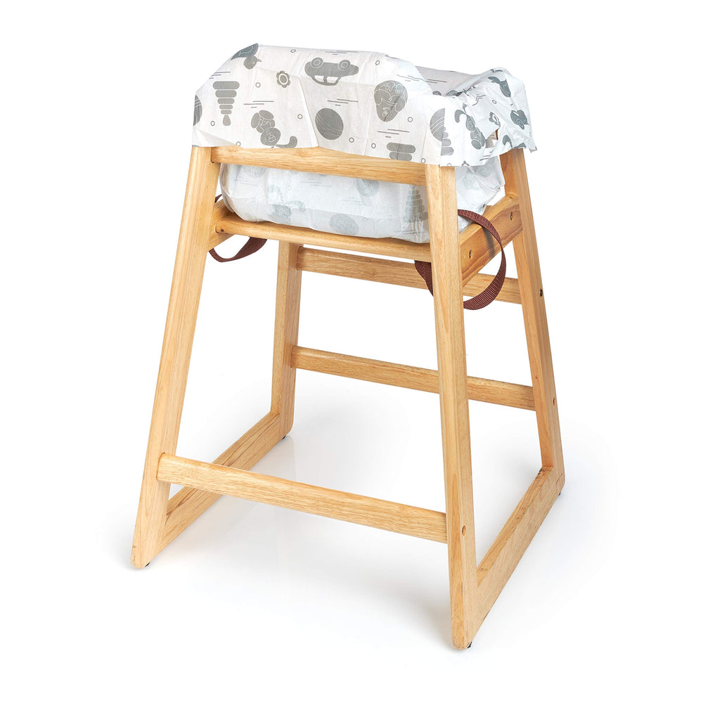 Oopsababy disposable high chair covers wipe clean easily, simplifying post-meal cleanup at home or dining out