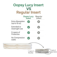 OOPSY LUCY one-size snaps highlight adjustable fit from infancy to toddlerhood.