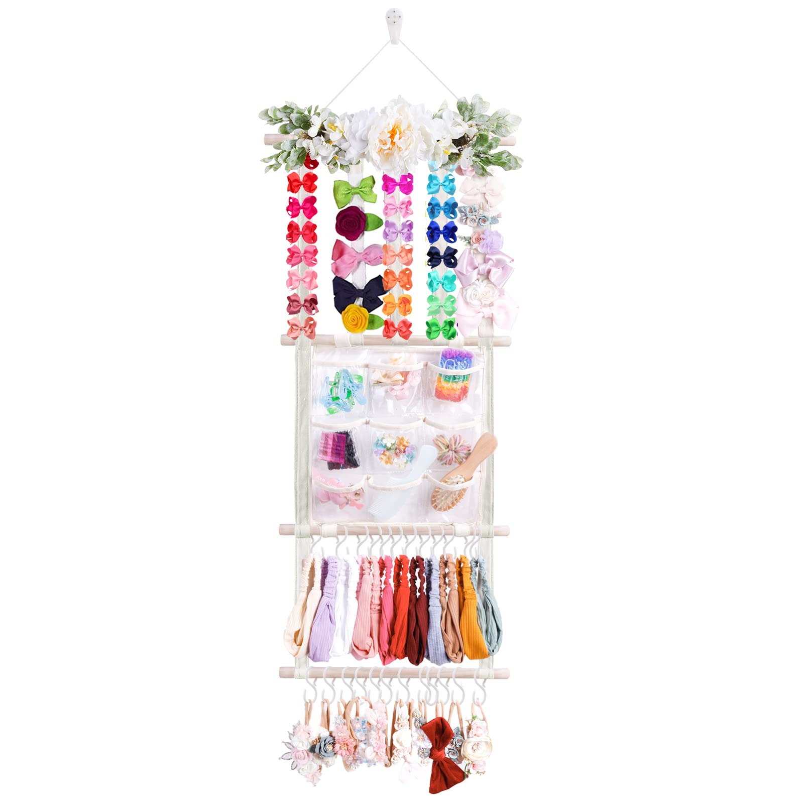OOSAKU bows display keeps favorite pieces visible for quick outfit checks.