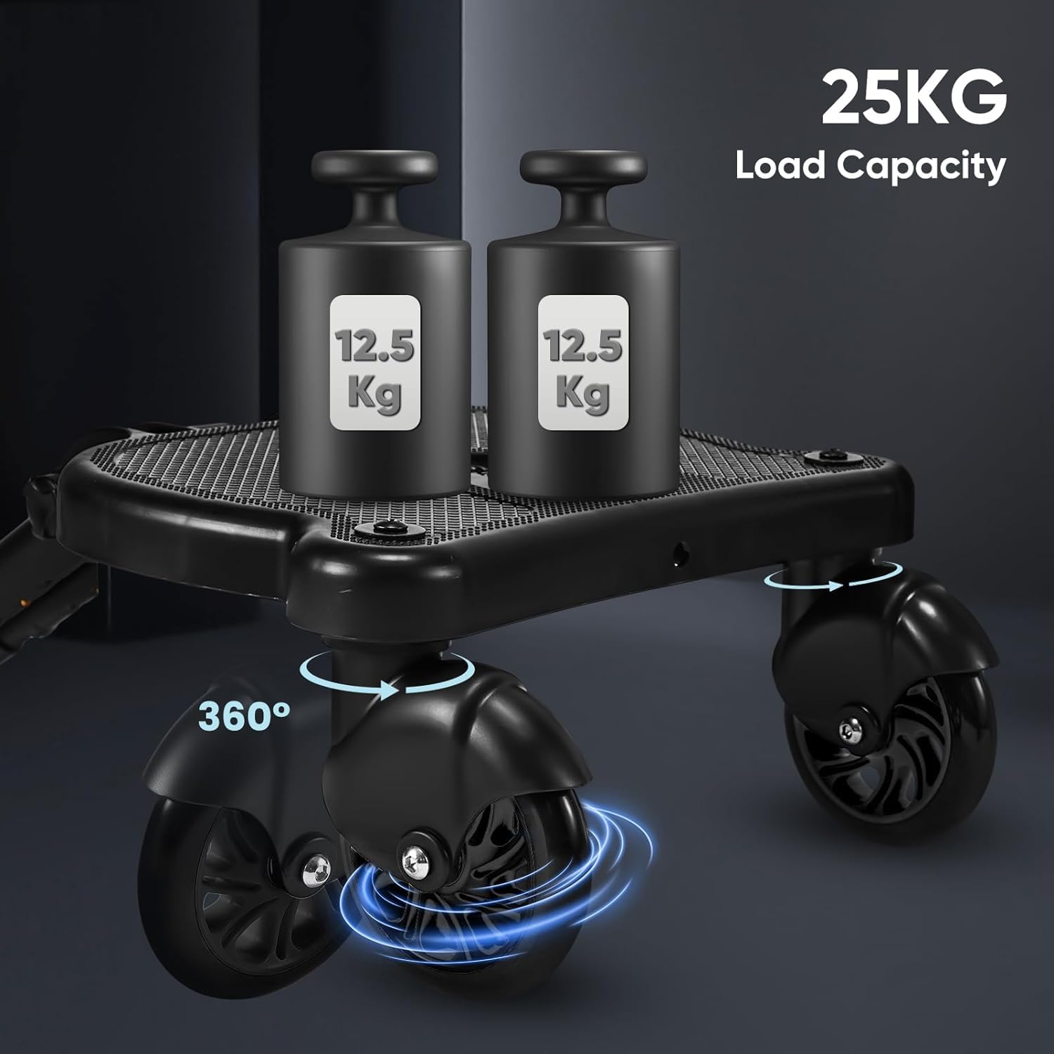 Opdzivk universal stroller board folds compactly for easy storage when not in use.