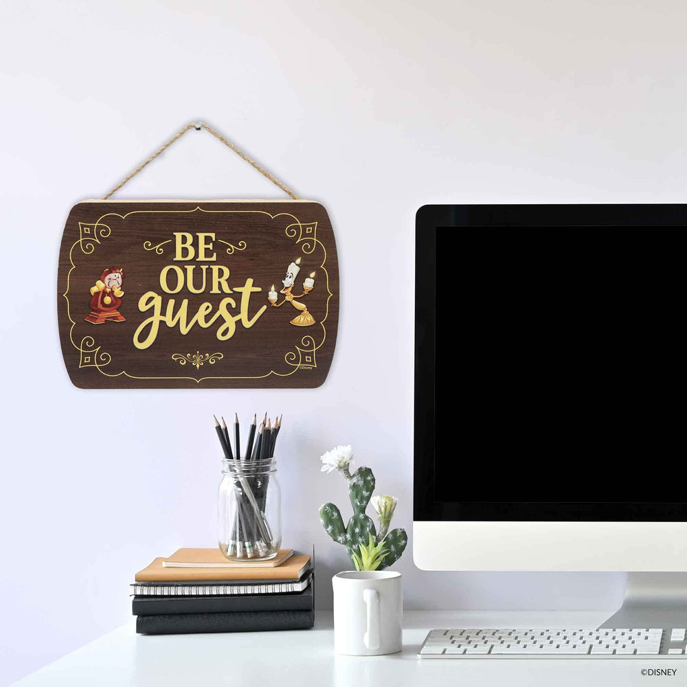 Open Road Brands Be Our Guest wall decor rope hanger for wall display
