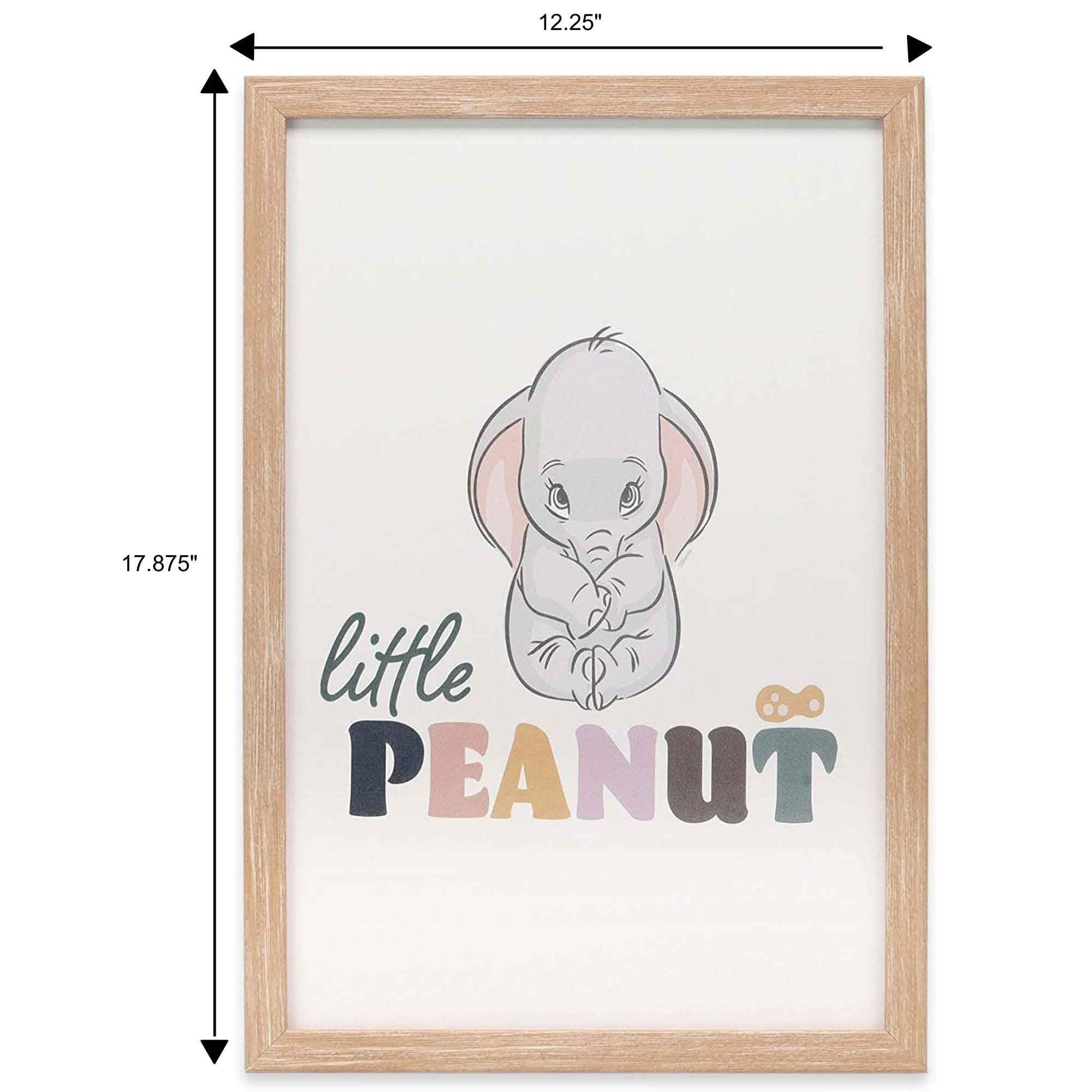 Includes hanging hardware for quick setup of Dumbo wall art in kids' rooms.