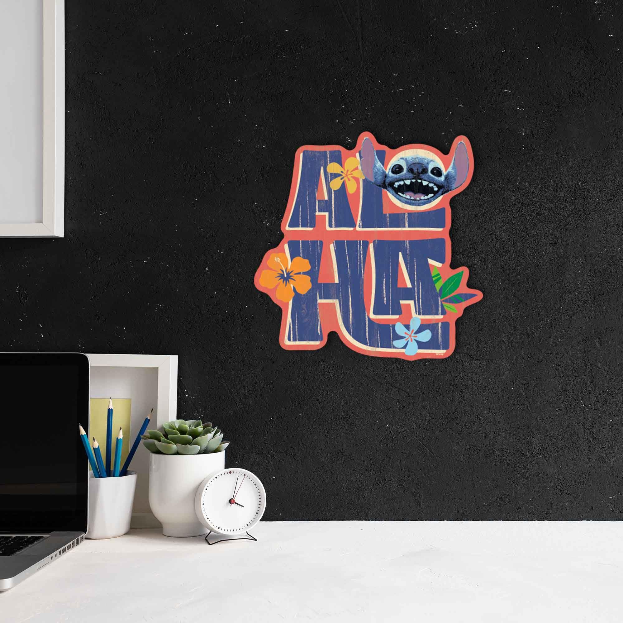 Open Road Brands Lilo & Stitch Aloha wall sign detail of illustration and finish.