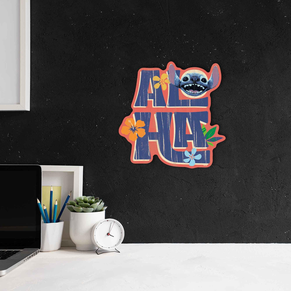 Open Road Brands Lilo & Stitch Aloha wall sign detail of illustration and finish.