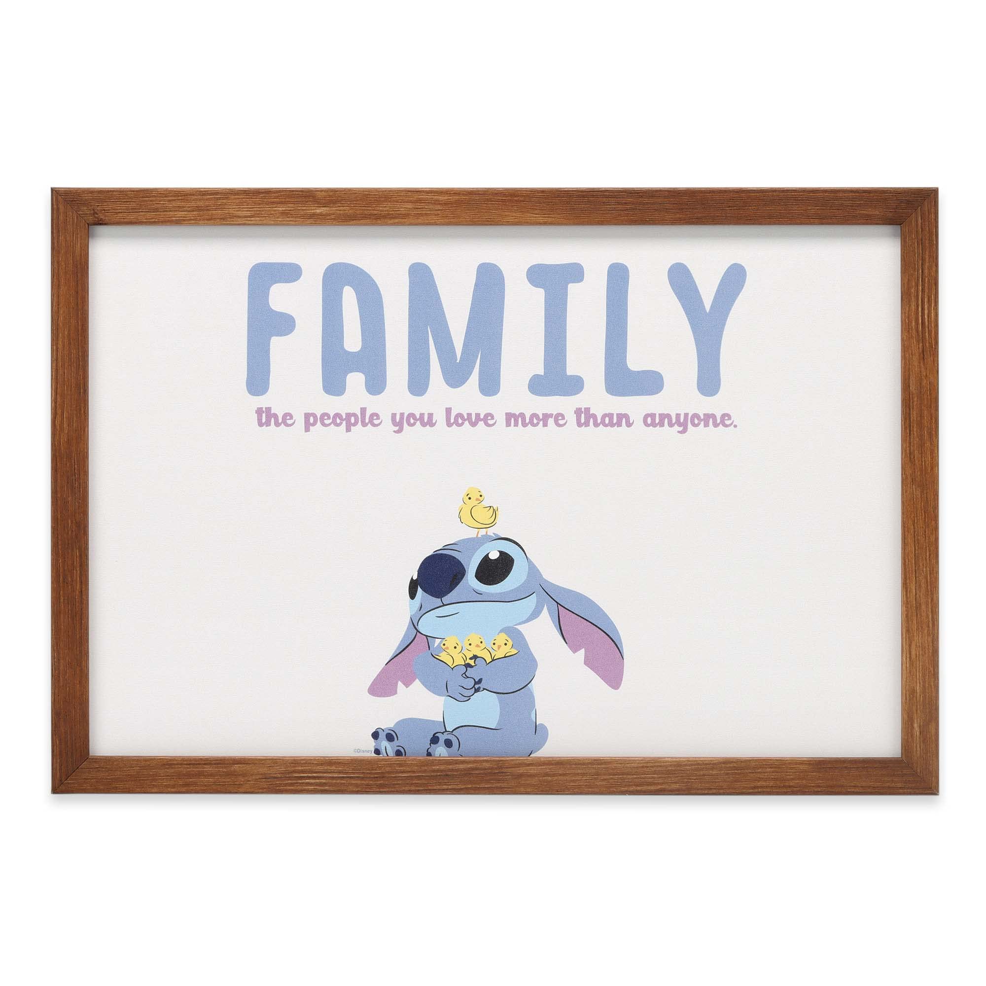 Open Road Brands Disney Lilo and Stitch family ducks framed art adds playful Disney charm to living rooms