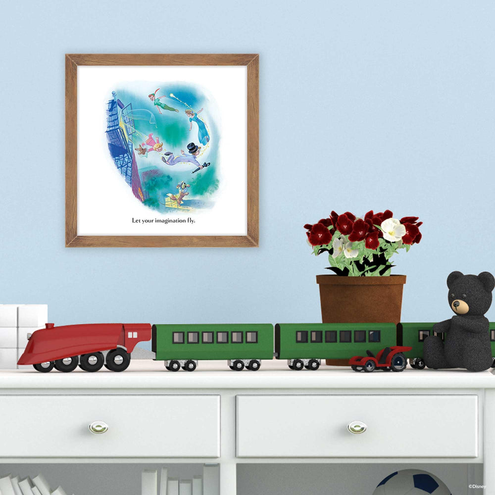 Open Road Brands Disney Peter Pan wall art ideal for bedrooms or playrooms.