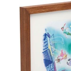 Open Road Brands Peter Pan wood-framed wall decor offers easy hanging and durable display.