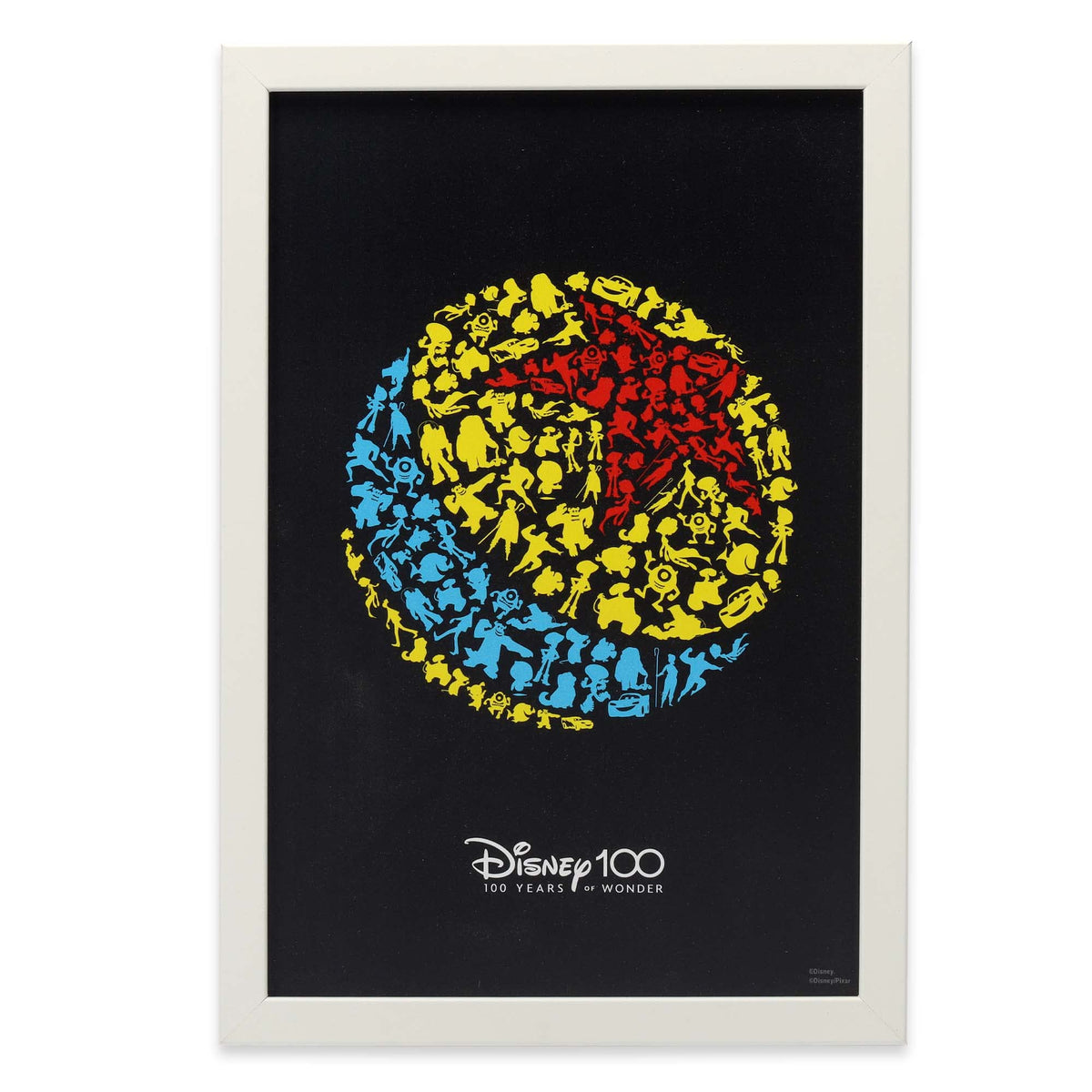 Open Road Brands Disney Pixar Luxo Ball framed wall art close-up with colorful silhouettes for kids' room decoration