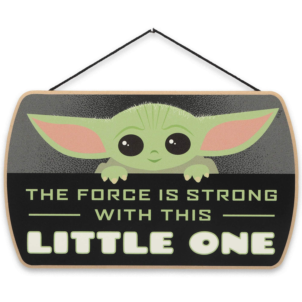 Open Road Brands Disney Star Wars Baby Yoda wall sign with Grogu peeking for nursery charm
