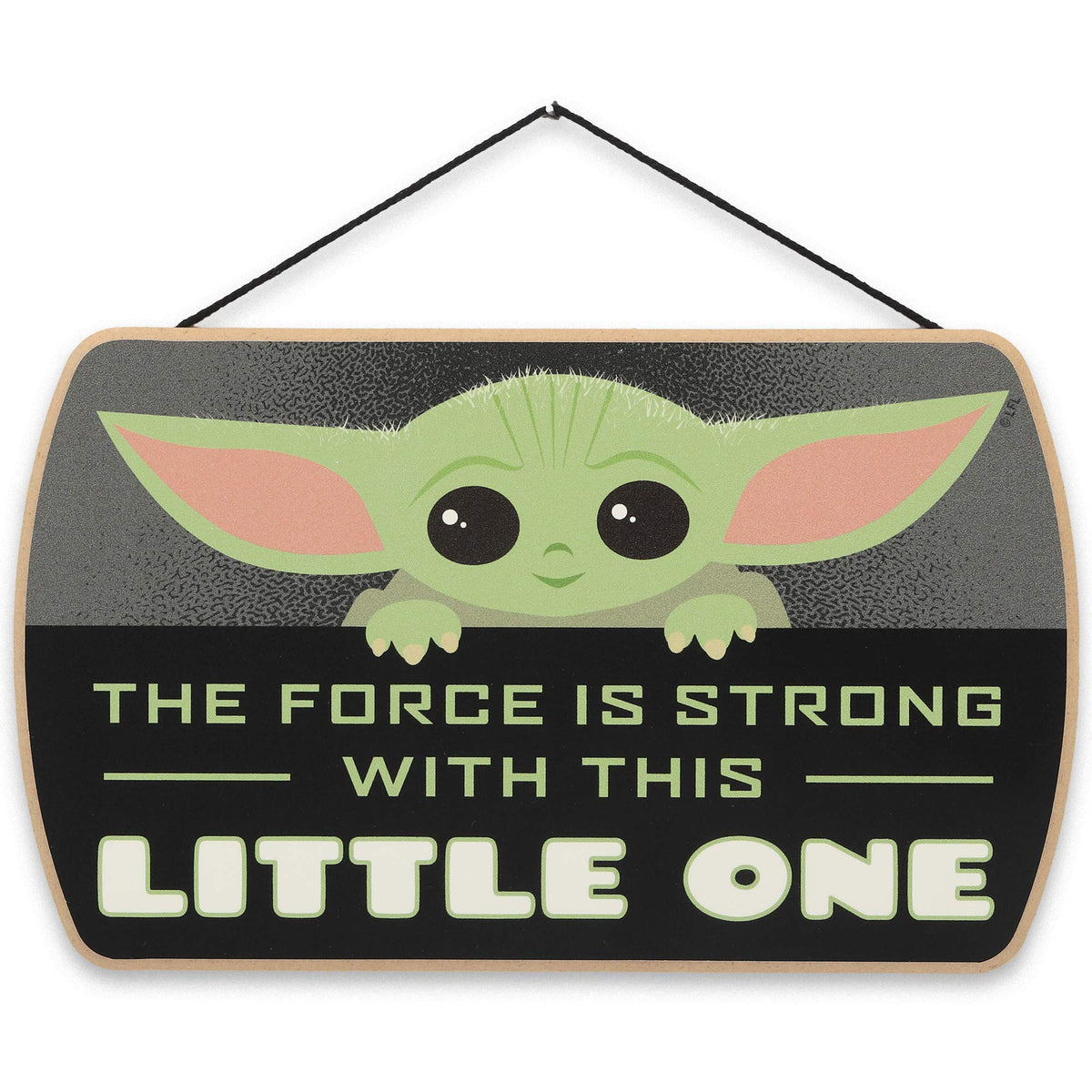 Open Road Brands Disney Star Wars Baby Yoda wall sign with Grogu peeking for nursery charm