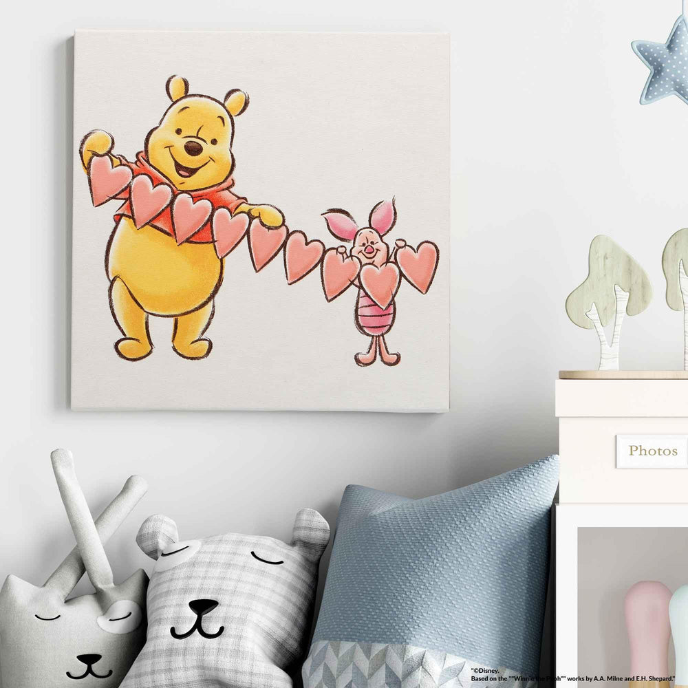 Open Road Brands gallery-wrapped canvas Pooh Piglet decor suits Valentine's decor