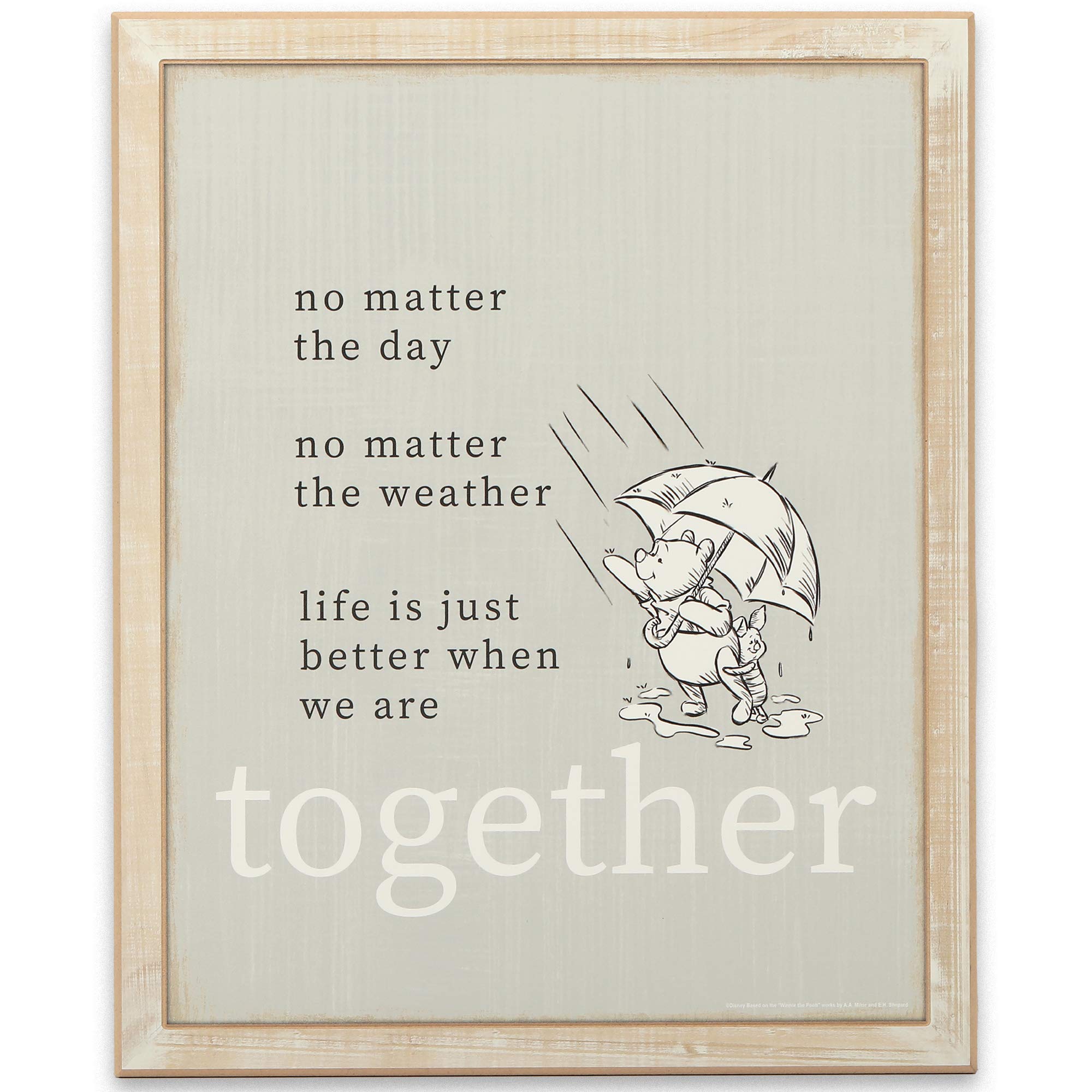 Open Road Brands Winnie the Pooh and Piglet Better Together wall decor in nursery scene fosters warm friendship.