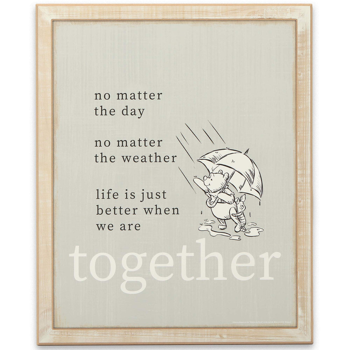 Open Road Brands Winnie the Pooh and Piglet Better Together wall decor in nursery scene fosters warm friendship.
