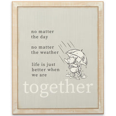 Open Road Brands Winnie the Pooh and Piglet Better Together wall decor in nursery scene fosters warm friendship.